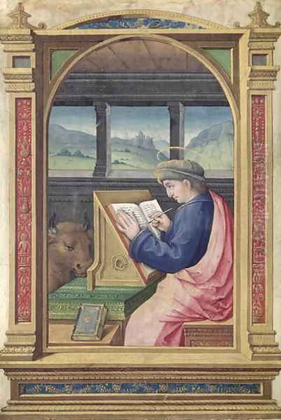 St. Luke Writing, from a Book of Hours - view 1