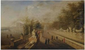 Tivoli, A Capriccio View Of The Gardens Of Villa D'este by Johann Wilhelm Baur