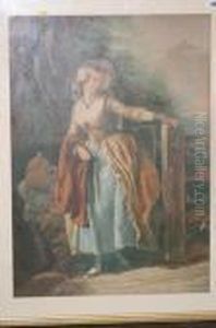 Print, Lady Walking Through A Gate