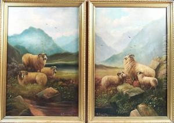 Sheep On The Scottish Hills - view 1