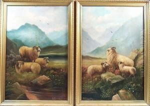 Sheep On The Scottish Hills by George Baxter