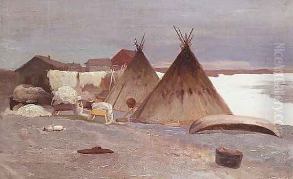Encampment in the snow 1906 - view 1