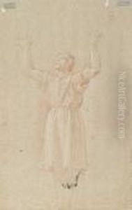 Estudio Figura Brazos Alzados (anverso), Estudio De Figura Masculina (reverso) by Francisco Bayeu Y Subias