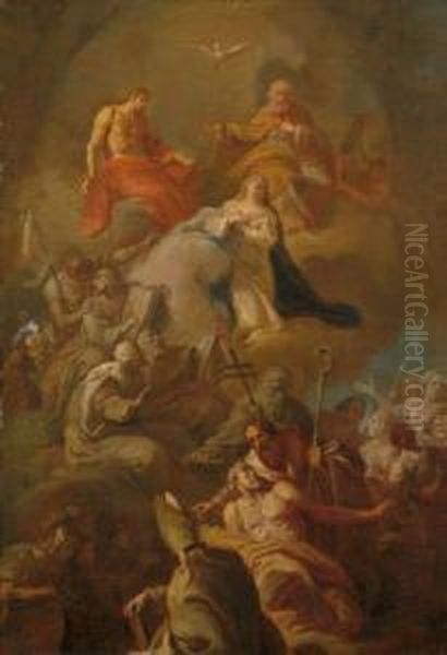 Heilige Dreifaltigkeit Mit Der Madonna Und Zahlreichen Heiligen - view 1