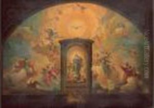 Projet Pour La Fresque Ornant La Paroi De L'autel De La Chapelle Royale D'aranjuez