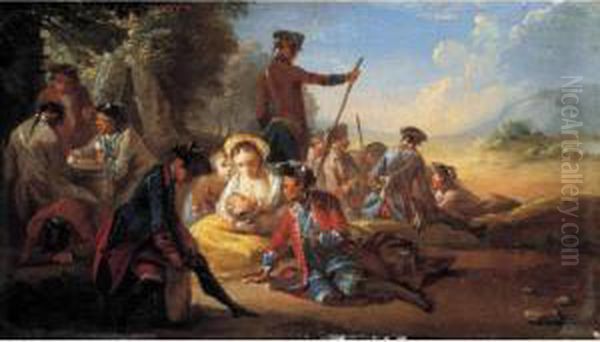 A Landscape With Huntsmen Resting At The Edge Of A Wood - view 1