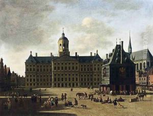 Amsterdam- View of the Dam with the Town Hall 1697
