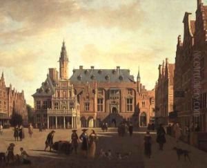 The Market Place with the Raadhuis, Haarlem