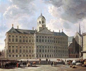 The Town Hall on the Dam, Amsterdam 2 by Gerrit Adriaensz Berckheyde