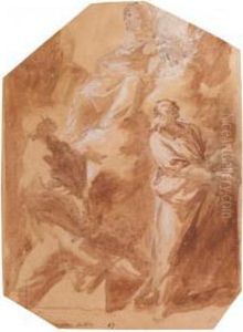 Madonna E Due Santi by Giuseppe Bazzani