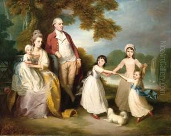 A Gentleman And Lady With Their Children In A Landscape - view 1