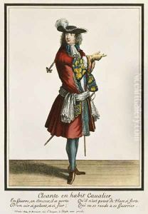 Cleante Dressed as a Cavalier, fashion plate, c.1695 by Nicolas Bonnart