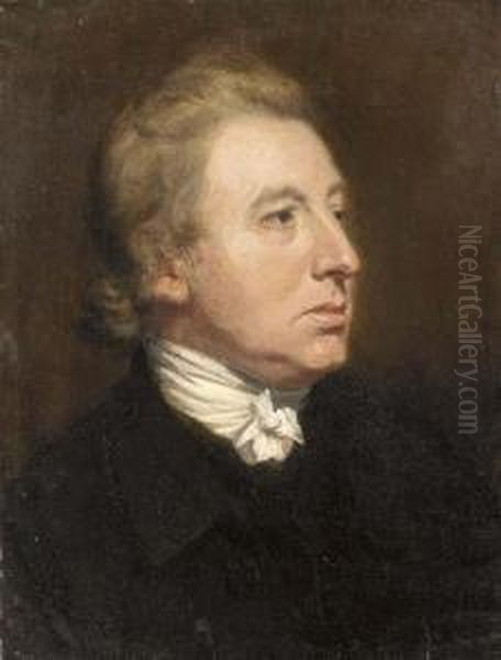 Portrait Of A Gentleman, 
Traditionally Thought To Be Edmund Burke, Bust-length, In A Black Coat 
And White Cravatte - view 1