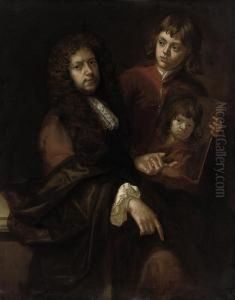 Double Portrait Of A Gentleman
And A Young Boy, Possibly Theartist's Husband Charles Beale (1631-1705)
And One Of Their Sons by Mary Beale