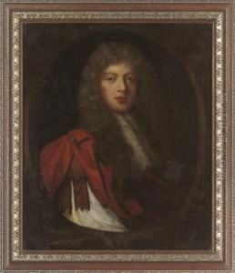 Portrait Of A Gentleman 
Traditionally Identified As George Savile,1st Marquess Of Halifax 
(1633-1695), Bust-length, In Classicalcostume, In A Sculpted Cartouche