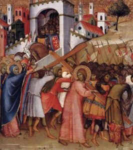 Christ on the Road to Calvary 1415, 55 x 49 cm by Andrea Di Bartolo