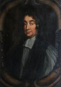 Portrait Of A Cleric, Bust Length, In A Painted Oval Frame