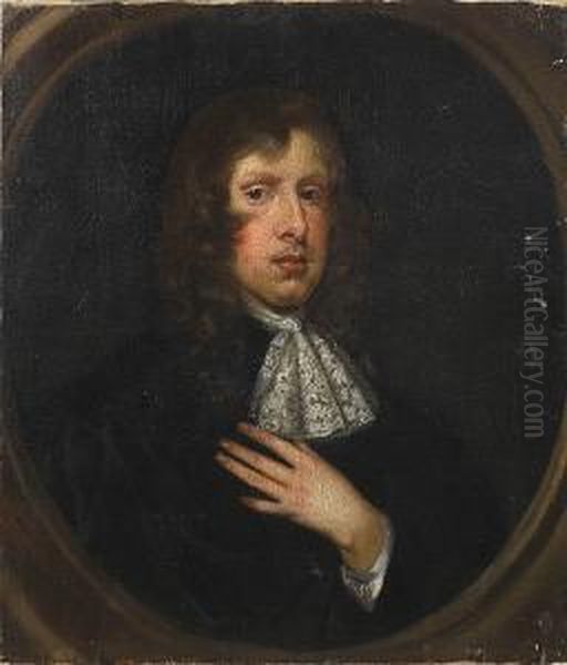 Portrait Of A Man, Bust Length, In A Painted Oval - view 1