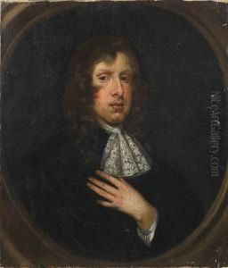 Portrait Of A Man, Bust Length, In A Painted Oval