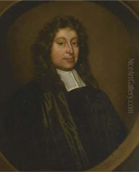 Portrait Of A Clergyman, Bust-length, In Robes, Feigned Oval - view 1