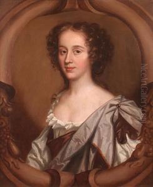 Portrait Of A Lady, Half Length In A Carved Stone Oval - view 1