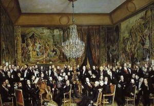 The Salon of Alfred Emilien, Comte de Nieuwerkerke by Francois-Auguste Biard