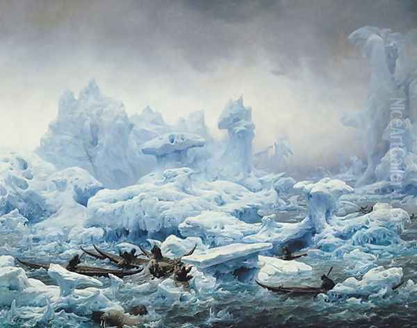 Fishing for Walrus in the Arctic Ocean, 1841 - view 1