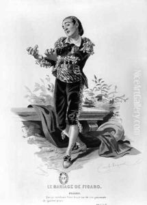 Figaro, illustration from Act V Scene 3 of 'The Marriage of Figaro by Emile Antoine Bayard