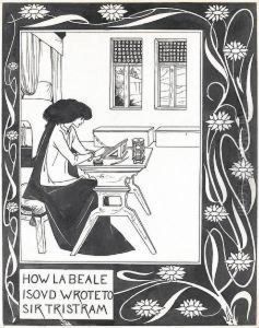 How La Beale Isoud Wrote To Sir Tristram by Aubrey Vincent Beardsley