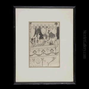 The Elite At The Theater. by Aubrey Vincent Beardsley
