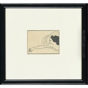 Flosshilde, An Illustration For The Savoy by Aubrey Vincent Beardsley