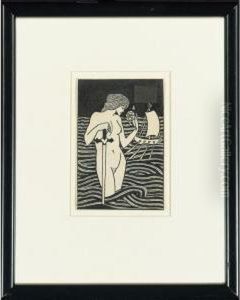 Le Morte D'arthur, Design For A
Chapter Heading, Chapter X, Book V: How Sir Tristram Smote Down Sir
Palomides, And How He Jousted With King Arthur, And Other Feats by Aubrey Vincent Beardsley