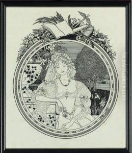 Young Beauty In A Park: Le Bourgeois by Aubrey Vincent Beardsley