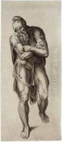 Standing Man In Phrygian Cap With Arms Folded (not In Bartsch; Davis 7) - view 1