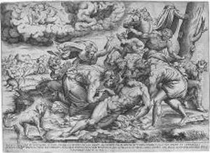 Death Of Meleager (b. Xv, 41) by Nicolas Beatrizet