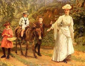 A donkey Ride Along A Woodland Path