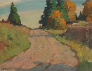 Country Road In Autumn by John William Beatty