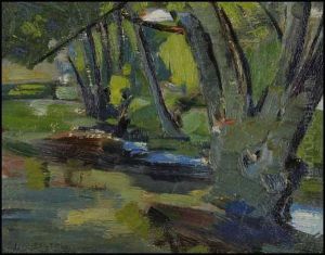 Willows By The Stream by John William Beatty
