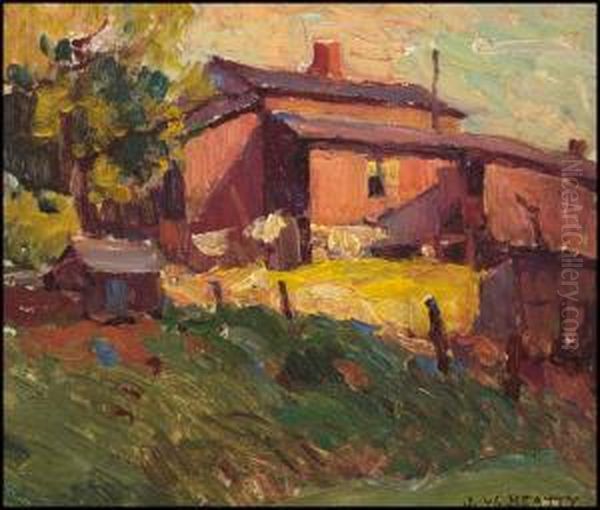 Red Barn In A Landscape - view 1