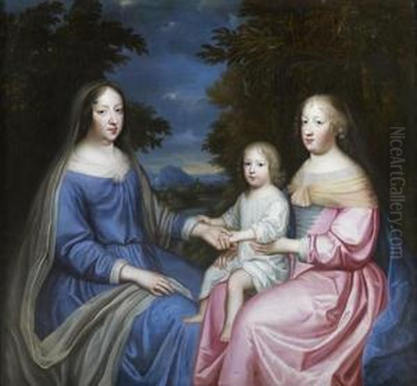 Anne D'autriche, Marie-therese D'autriche Et Le Grand Dauphin - view 1