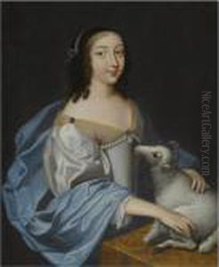 Portrait Of A Lady, Half Length, As Saint Agnes