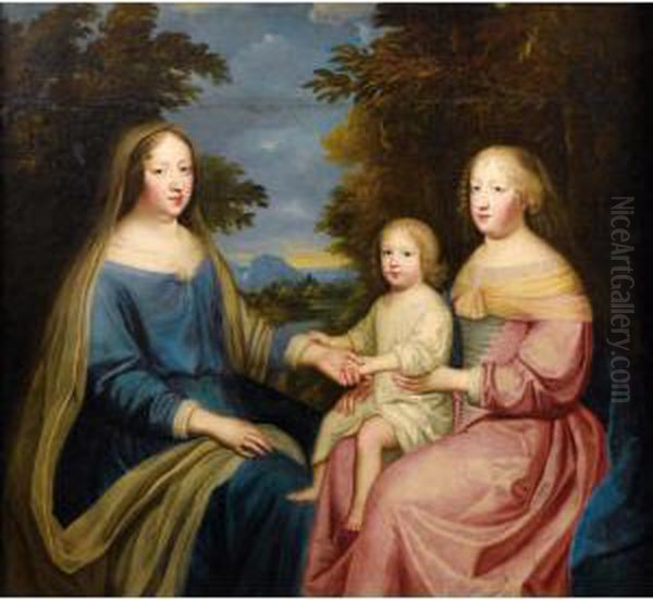 [charles And Henri Beaubrun ; 
Anne Of Austria, Marie-therese Ofaustria And The Grand Dauphin ; Oil On 
Canvas] - view 1