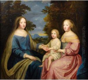 [charles And Henri Beaubrun ; 
Anne Of Austria, Marie-therese Ofaustria And The Grand Dauphin ; Oil On 
Canvas]