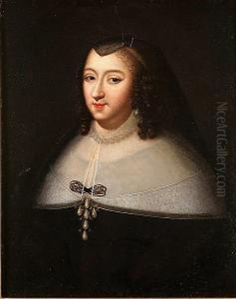 Portrait Of Anne Of Austria, 
Half-length, In A Black Dress With A White Collar And A Black Headdress - view 1