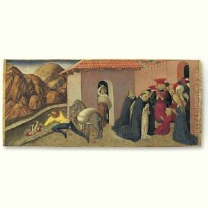 The Miracle of St. Peter Martyr- A predella panel