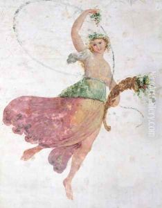 Young Dancer with a Cornucopia and a Bunch of Grapes by Carlo Bevilacqua