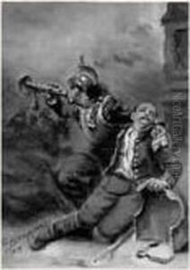 Trompette De Cuirassier Avec Blesse, Iiie Republique Trompette De Cuirassier Avec Blesse, Iiie Republique