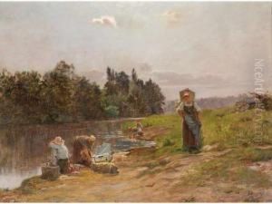 Lavandieres En Bordurede Riviere Lavandieres En Bordurede Riviere