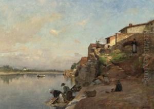 Washerwomen At The Dordogne.