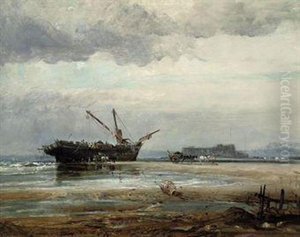 Salvaging The Wreck At Low Tide - view 1